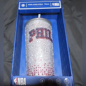 Philadelphia 76ers Rhinestone Tumbler - Silver, Blue, and Red - Hard to find